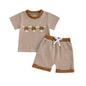 VISGOGO Baby Boy Girls Toddler Summer Outfit Striped T-shirt Toddler Boy Summer Clothes 6 12 18 Months 2 3 4 5 T Short Set