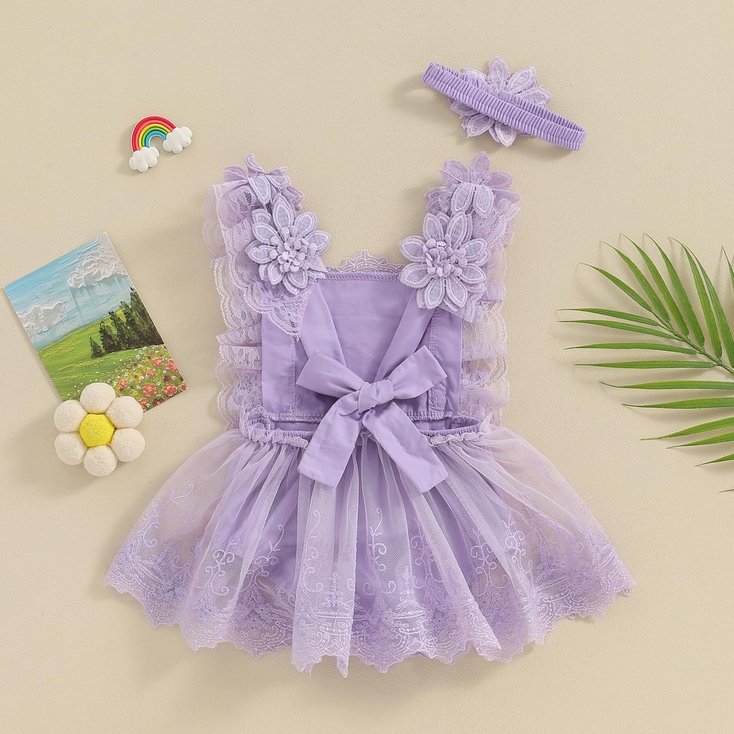 Mubineo Baby Girl Summer Clothes Lace Romper Skirt Dress Princess Outfits Sleeveless Flower Newborn Outfit