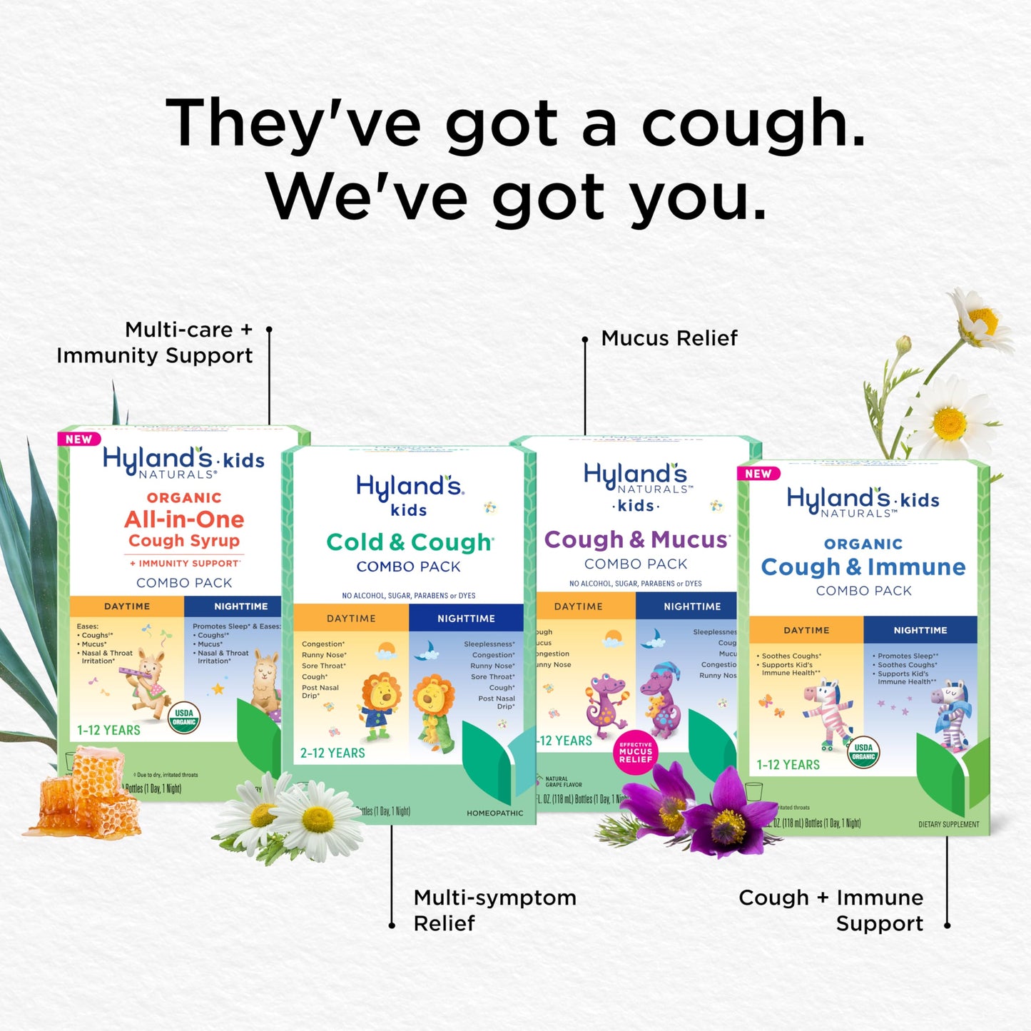 Hyland's Kids Nighttime Organic Cough Syrup and Immune Support with Agave, Elderberry and Pomegranate, Soothes Cough, and Supports Immunity, 4 Fl. Oz.