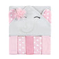 Hudson Baby Unisex Baby Hooded Towel and Five Washcloths, Modern Giraffe, One Size