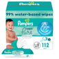 Pampers Baby Wipes Aqua Pure, 99% water-based wipes, Hypoallergenic and Unscented Infant Wipe, 896 Total (16 Flip-Top Packs)
