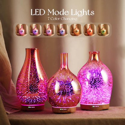 Porseme 3D Essential Oil Diffuser Cool Mist Humidifier Ultrasonic Aromatherapy Diffuser,150ml Last 6h,Auto Shut-Off,Air Refresh,Decoration for Home,Office,Yoga,Baby,Sleep