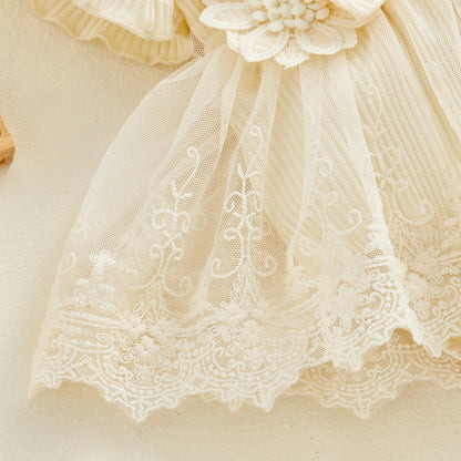 MERSARIPHY Newborn Baby Girl Boho Outfits Infant Lace Tulle Ruffle Bubble Romper Dress Jumpsuit Bodysuit Photoshoot Clothes