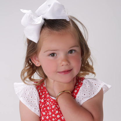 Precious Pieces 14K Gold-Plated Bangle Bracelet for Babies, Toddlers, Children, Kids, Teens and Women
