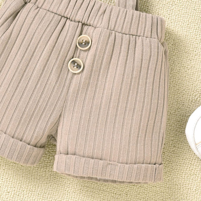 Unutiylo Baby Boy Outfits 0-12 Months Short Sleeve Romper Suspenders Pants Spring Summer clothes