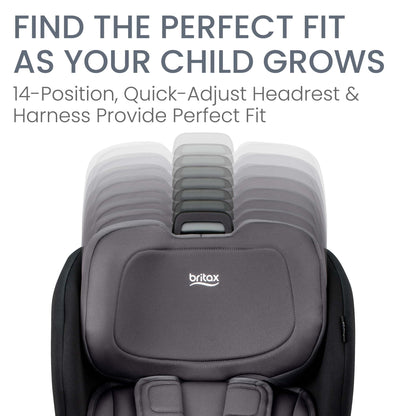 Britax Poplar S Convertible Car Seat, 2-in-1 Car Seat with Slim 17-Inch Design, ClickTight Technology, Arctic Onyx