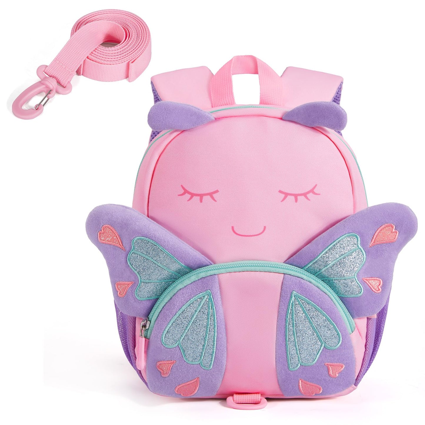 mommore Toddler Backpack for Boys 2-4, 3D Cartoon Mini Kids Travel Bag, Small Baby Backpack with Toddler Leash, Chest Buckle, Water-Resistant Pre-K Schoolbag, Dinosaur