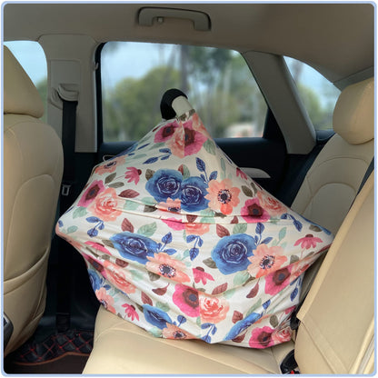 Car Seat Covers Canopy Cover - Multi-use Cover Carseat Canopy, Breathable Breastfeeding Cover, Car Seat Covers for Bbies, Boys & Girls Shower Gifts (Dark Blue Dinosaur)