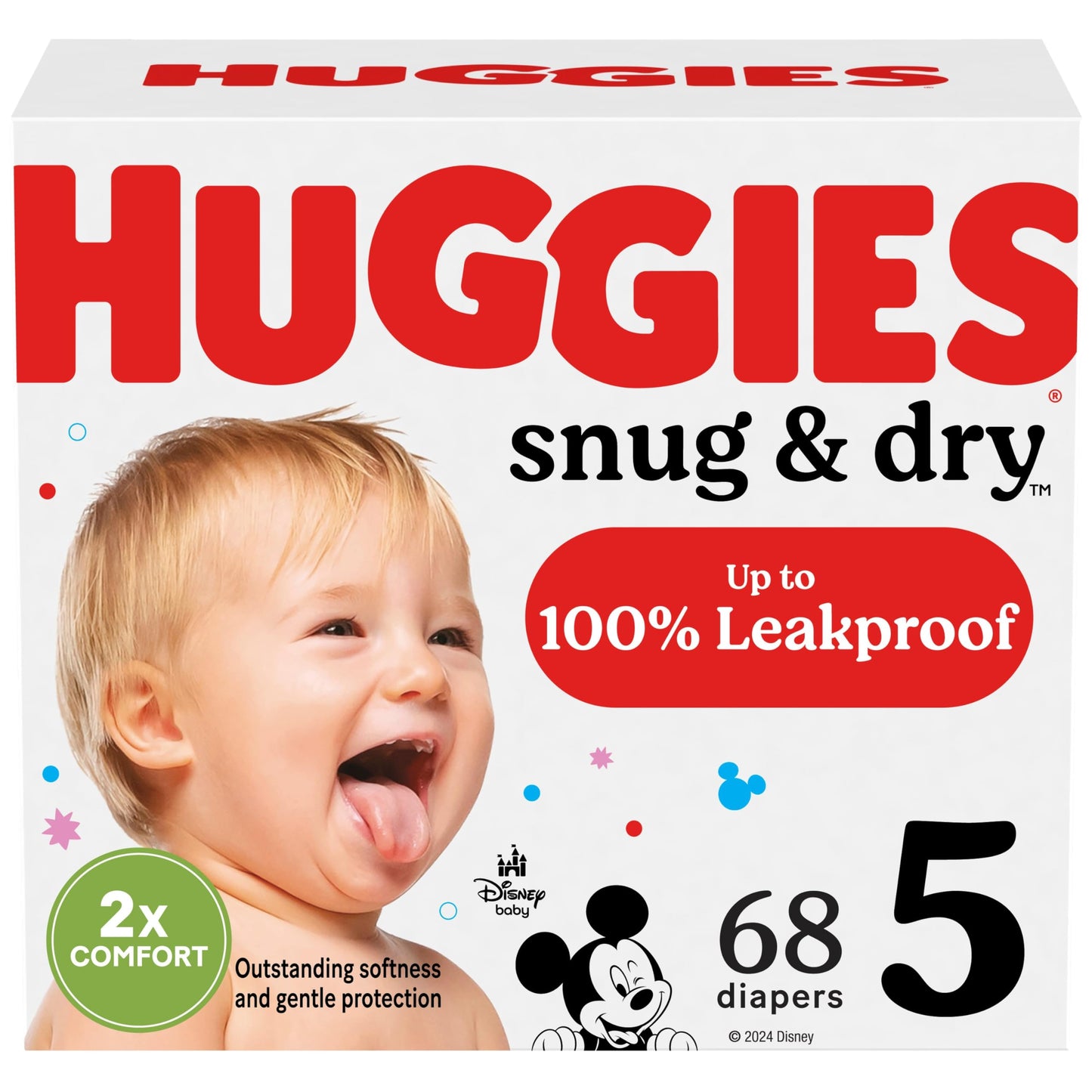 Huggies Size 1 Diapers, Snug & Dry Newborn Diapers, Size 1 (8-14 lbs), 38 Count, Packaging May Vary