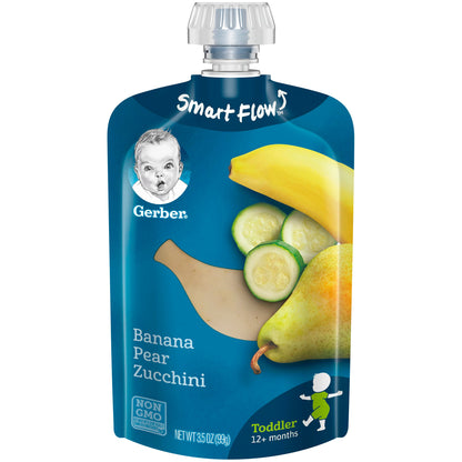 Gerber Baby Food Toddler Apple Pear Peach, 3.5 Oz Pouch