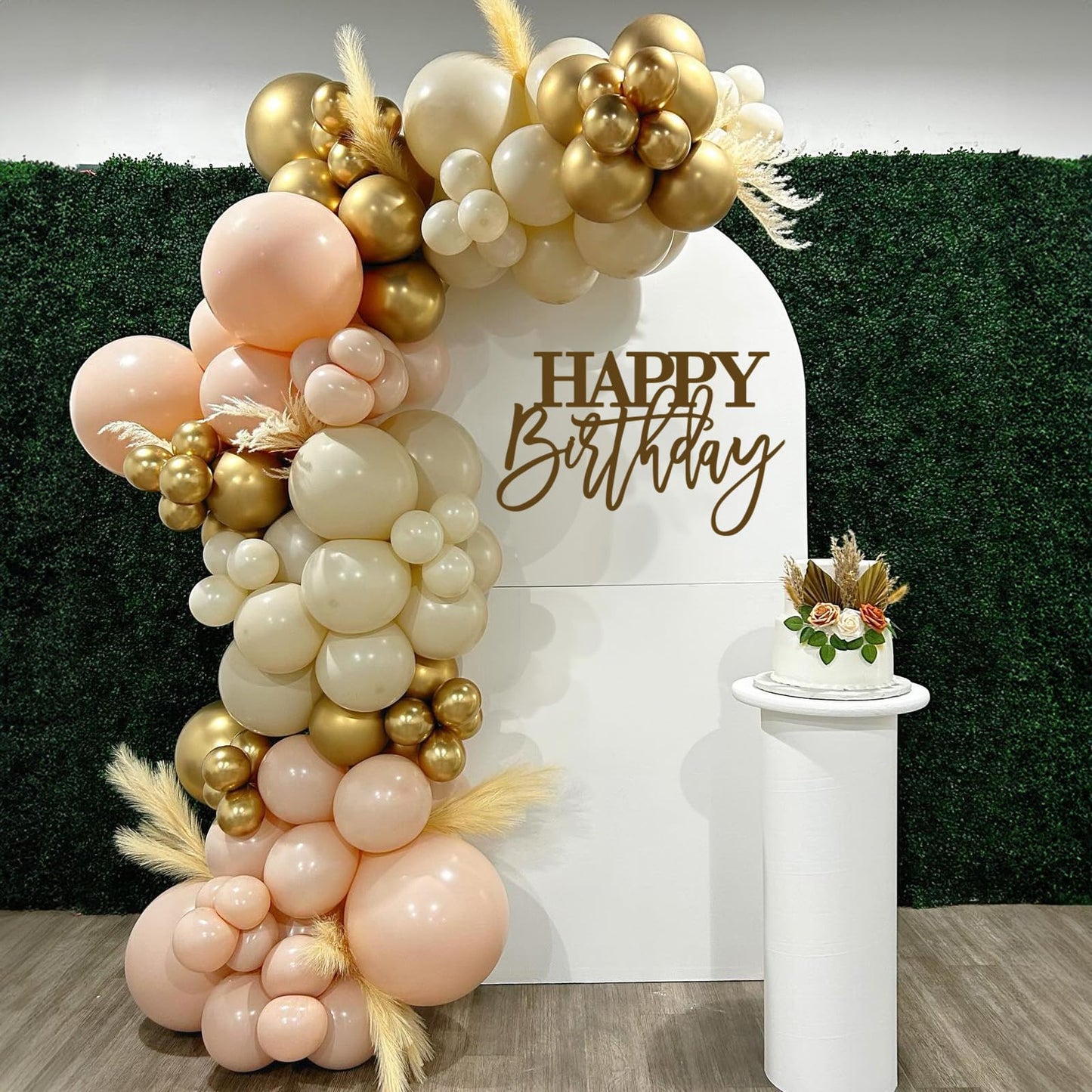 Neutral Balloons Arch Kit, Pink Beige Boho Balloons Garland with Double Stuffed Sand White Balloon for Baby Shower Birthday Wedding Bridal Shower Party Decorations