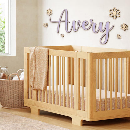 Personalized Wooden Name Sign for Nursery or Kids Room, Custom Baby Name Sign, Baby Shower Gift, Nursery Wall Decor, Includes Themed Wall Stickers