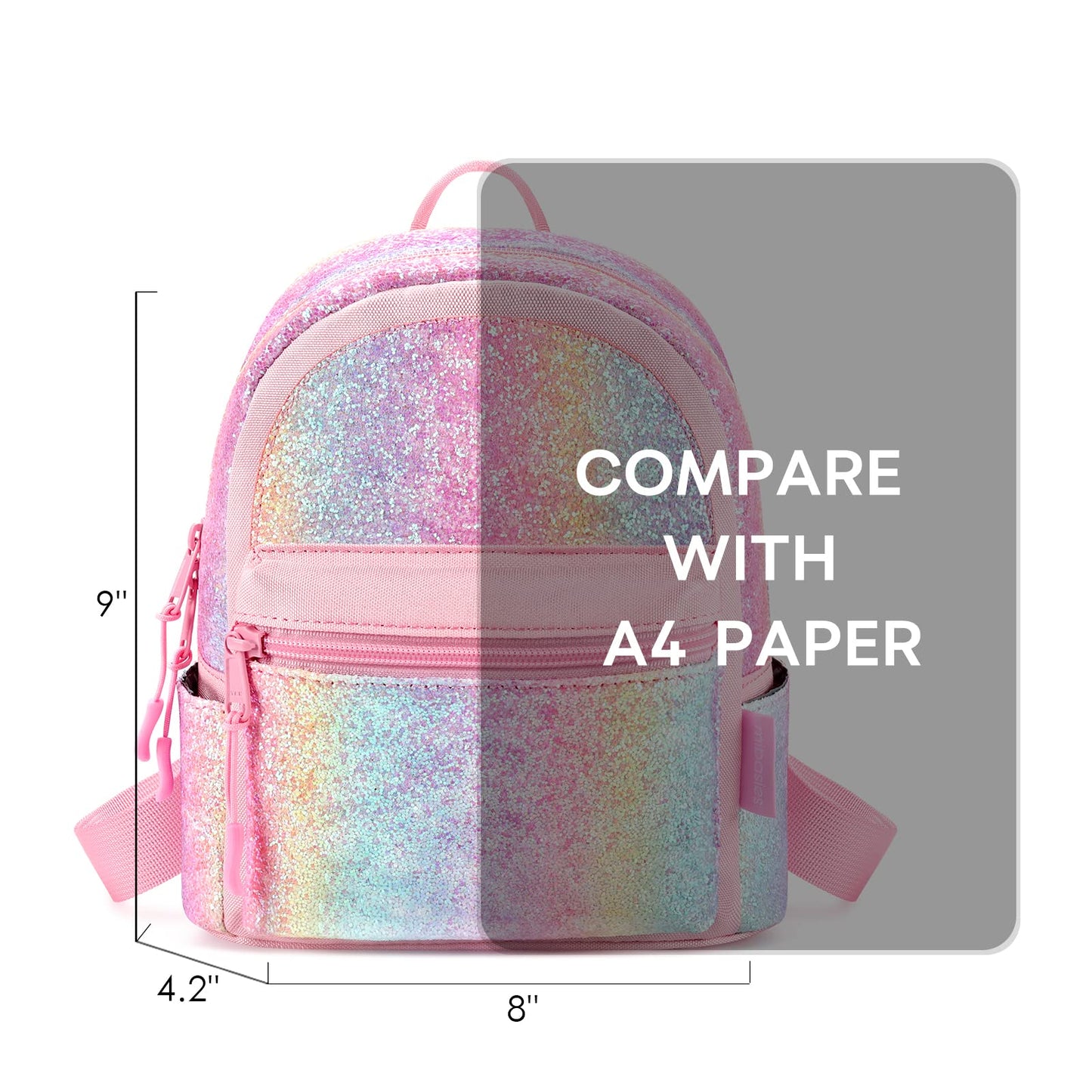 mibasies Mini Backpack for Girls Kids Rainbow Purse Dance Bag for Girls Gifts age 2 3 4 5 6 7 8 yrs