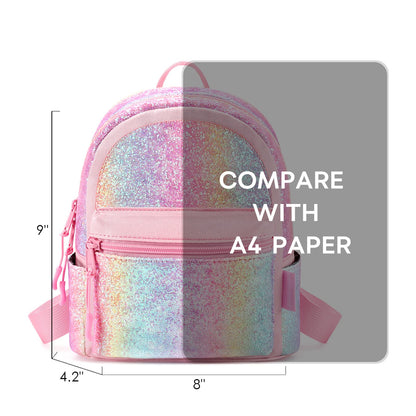 mibasies Mini Backpack for Girls Kids Rainbow Purse Dance Bag for Girls Gifts age 2 3 4 5 6 7 8 yrs