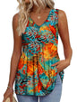 OFEEFAN Womens Tank Tops 2025 Flowy Peplum Tops for Women Dressy Sleeveless V Neck Babydoll Tank Tops
