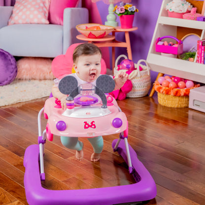 Bright Starts JuneBerry Walk-A-Bout Baby Walker and Entertainer, Removeable Floor Toy, with Easy Fold Frame for Storage, Ages 6 Months +