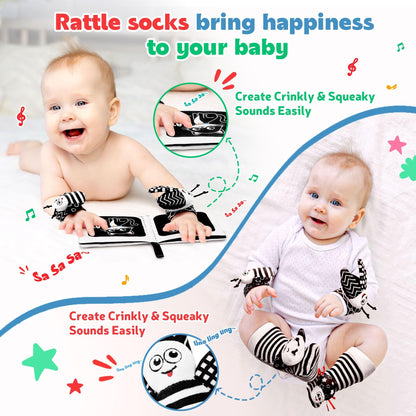 Baby Rattles 0-6 Months: Baby Toys Baby Essentials Rattles for Babies 6-12 Months Infant Toys 0-3 Months Newborn Toys Wrist Rattle Socks - Newborn Essentials Must Haves Gifts for Girl Boy