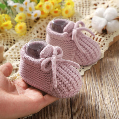 DovFanny Baby Booties Newborn Baby First Shoes Cozy Warm Knit Soft Booties for Toddler Infant Boy Girl