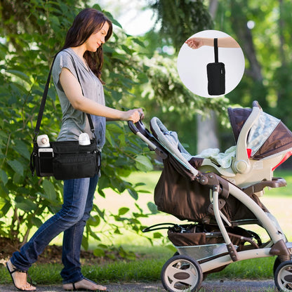 Momcozy Universal Stroller Organizer, 2 Insulated Cup Holders, Removable Zip Pocket, Adjustable Straps, Large Capacity Baby Essentials Compact Design, Fits Any Stroller (Multicolor)