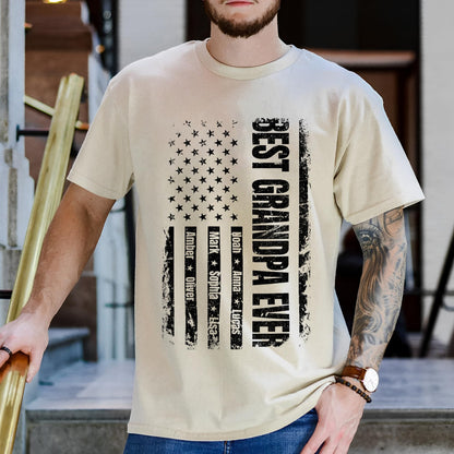 FLOCHIL Personalized Dad Shirt for Men, Custom With Kids Names, Fathers Day T Shirt, Gifts