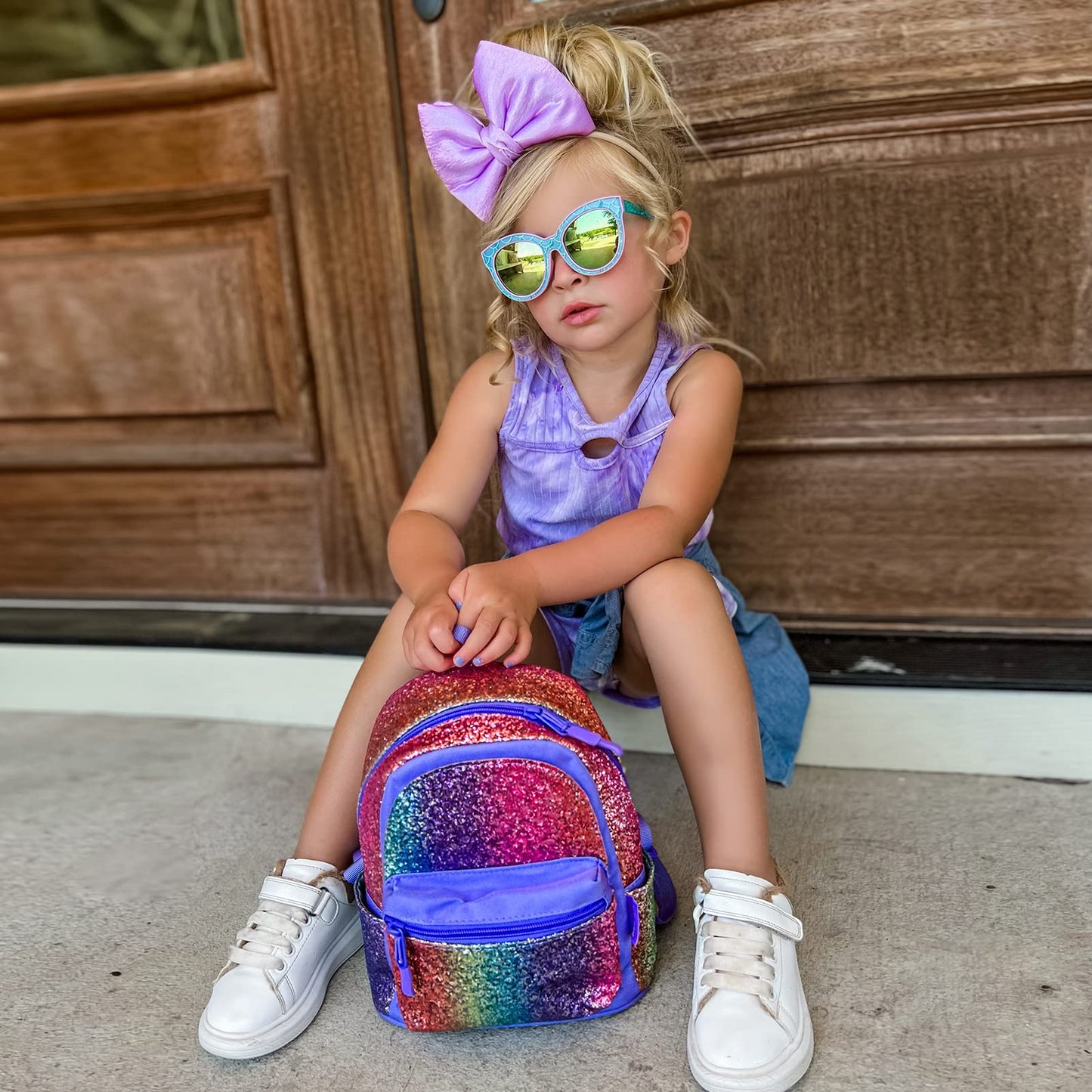 mibasies Mini Backpack for Girls Kids Rainbow Purse Dance Bag for Girls Gifts age 2 3 4 5 6 7 8 yrs