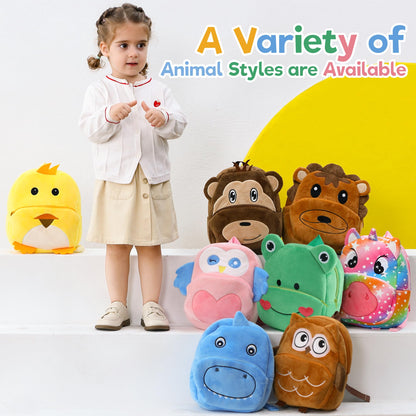 MICHLEY Toddler Backpack Plush Animal SchoolBag Cartoon Girls Travel Bag Mini Baby Daypack for Kids Kindergarten Pre School Bags, Cow