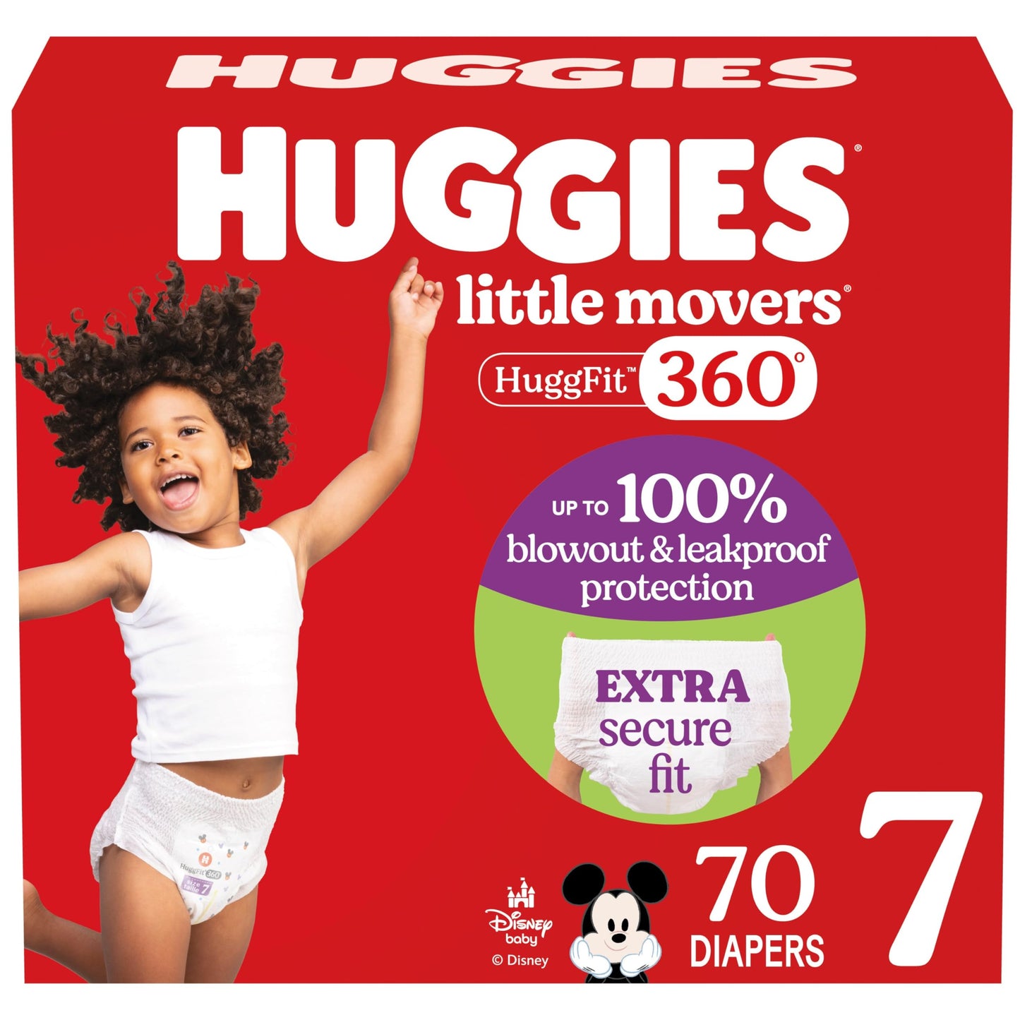Huggies Size 4 Baby Diapers, Little Movers HuggFit 360° Baby Diapers with 360° Waistband, Size 4 (22-37 lbs), 144 Count, Packaging May Vary