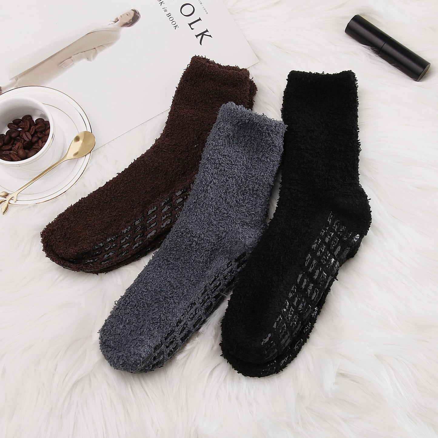 Breslatte Non Slip Hospital Socks with Grips for Women Grip Slipper Socks for Women Gifts