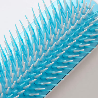 Frida Baby Thick or Curly Hair Detangler Brush for Kids, Toddler Hairbrush Detangles Knots Without Tears or Breakage, Comb Teeth and Bristle Design, White/Blue ,1 Count