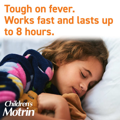 Motrin Children's Oral Suspension 100mg Ibuprofen Medicine, NSAID Fever Reducer & Pain Reliever for Minor Aches & Pains Due to Cold & Flu, Dye Free, Alcohol-Free, Berry Flavored, 8 fl. oz