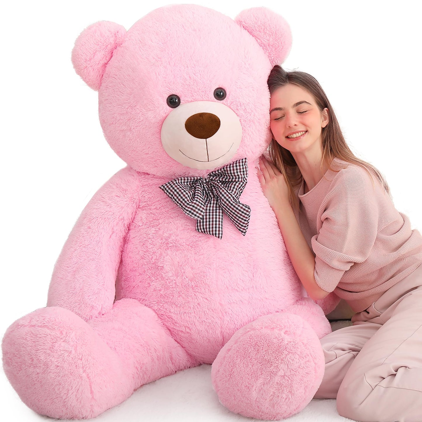 MaoGoLan Giant Big Teddy Bear 4 Feet 47 inch Life Size Tan Plush Bear Brown Stuffed Animal for Children Boyfriend