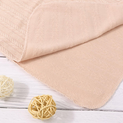 DRESHOW BQUBO Baby Swaddle Blankets for Girls, 4PCS Newborn Accessories Set with Matching Hat and Bow Headband with Card