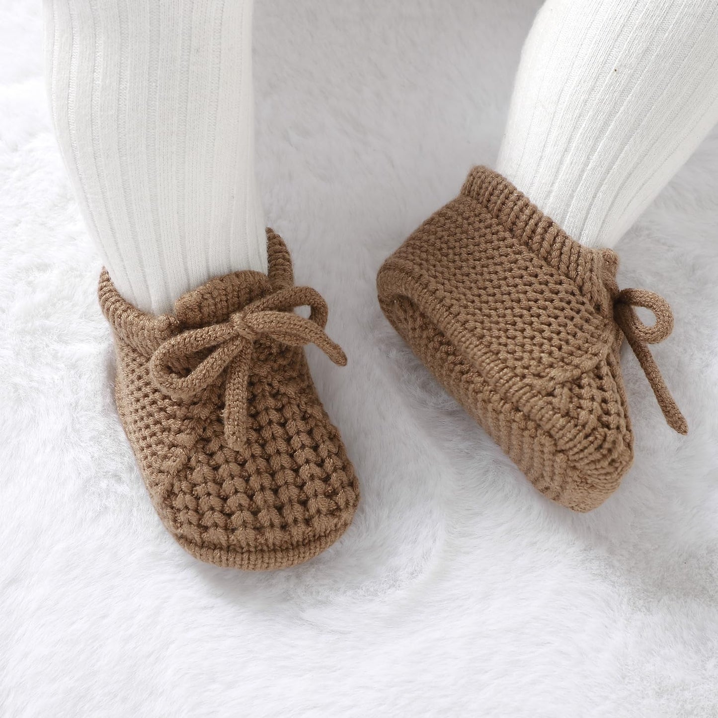 DovFanny Baby Booties Newborn Baby First Shoes Cozy Warm Knit Soft Booties for Toddler Infant Boy Girl