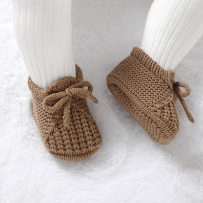 DovFanny Baby Booties Newborn Baby First Shoes Cozy Warm Knit Soft Booties for Toddler Infant Boy Girl