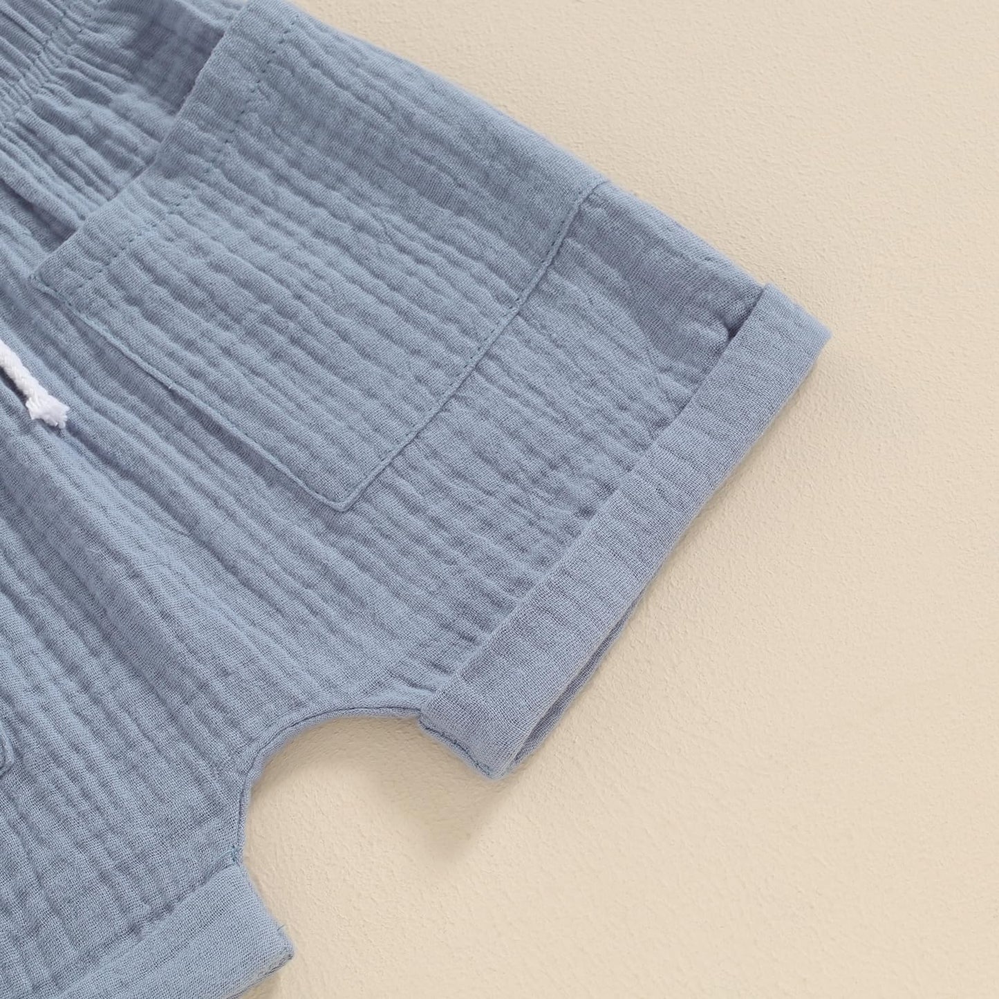 fhutpw Baby Boy Summer Outfits Henley Shirt Soft Pocket Short Sleeve Tops & Shorts Sets Infant 3 6 12 18 Months 2T Clothes