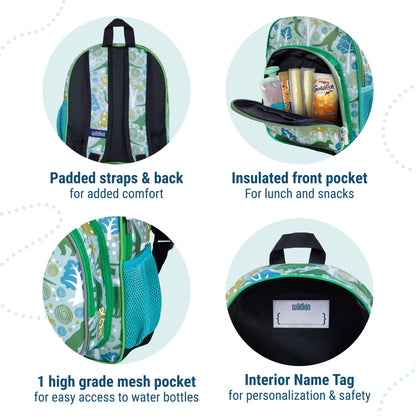 Wildkin 12-inch Kids Backpack – Padded, Adjustable, Ideal for Daycare & Travel - Trains, Planes, and Trucks