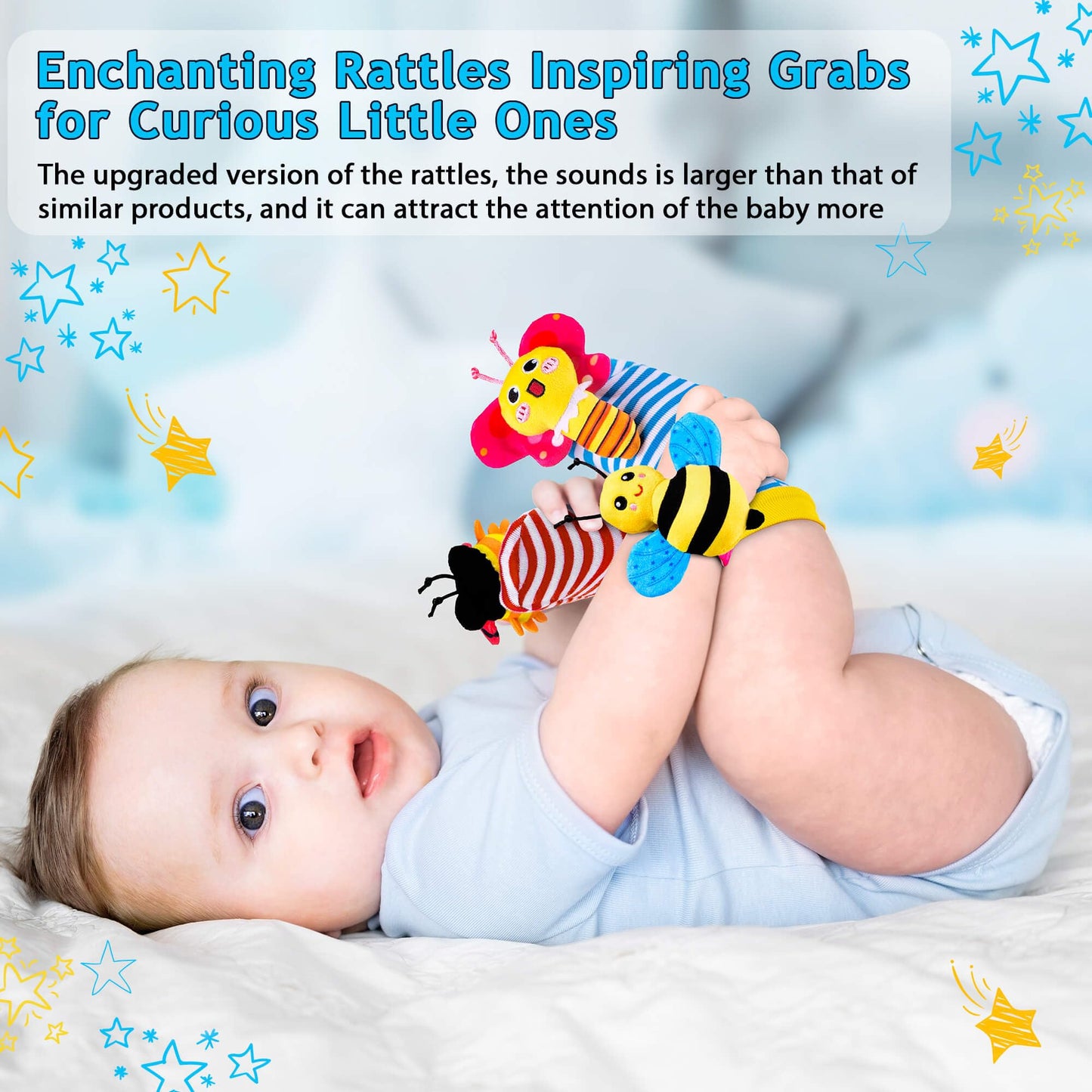 Baby Rattles 0-6 Months: Baby Toys Baby Essentials Rattles for Babies 6-12 Months Infant Toys 0-3 Months Newborn Toys Wrist Rattle Socks - Newborn Essentials Must Haves Gifts for Girl Boy