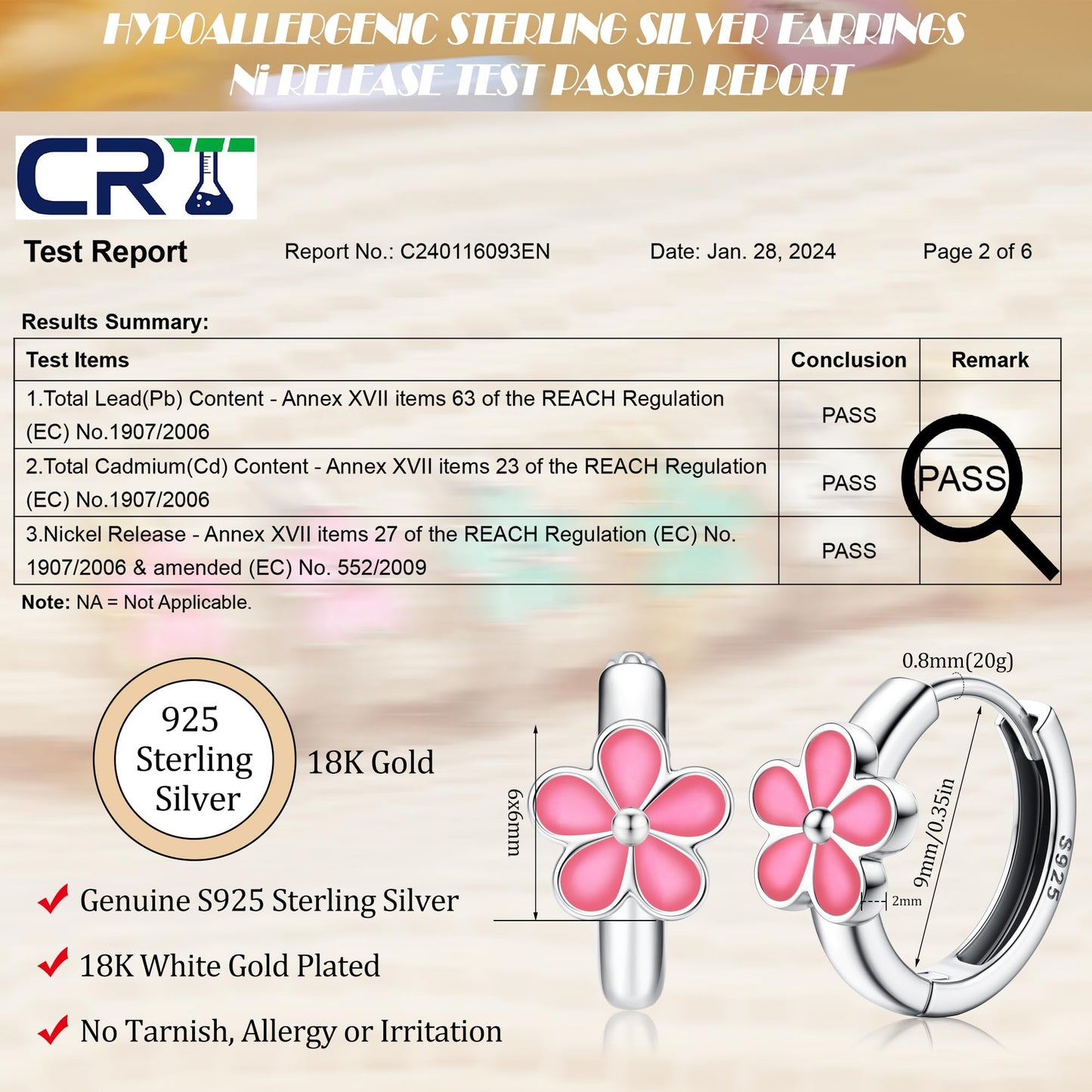 MILACOLATO 925 Sterling Silver Small Hoop Earrings Toddler 18K Gold Plated Huggie Hoop Earrings Daisy Flower Hoop Earrings for Women Hypoallergenic Earrings for Sensitive Ears