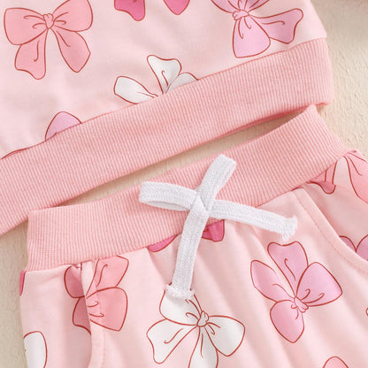 Mubineo Toddler Baby Girl Clothes Cute Long Sleeve Sweatshirt Sweatpant Outfits Fall Winter Tops Pant Outfit Sweatsuit