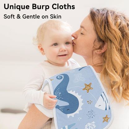 Yoofoss Baby Burp Cloths 5 Pack Burping Cloths for Babies Boys Girls Large 21''X10'' Extra Soft and Absorbent Flowers