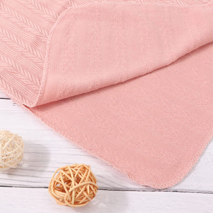 DRESHOW BQUBO Baby Swaddle Blankets for Girls, 4PCS Newborn Accessories Set with Matching Hat and Bow Headband with Card