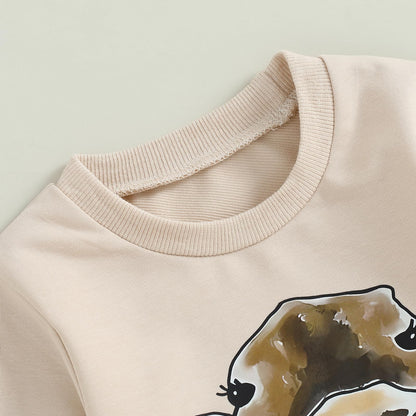 Pudcoco Toddler Baby Boys Girls Fall Clothes Farm Animal Outfit Horse Cow Chicken Sweatshirt and Jogger Pants Set