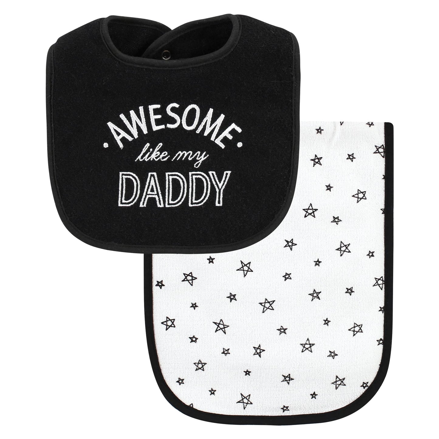 Hudson Baby Unisex Baby Cotton Terry Bib and Burp Cloth Set, Dinner Date, One Size