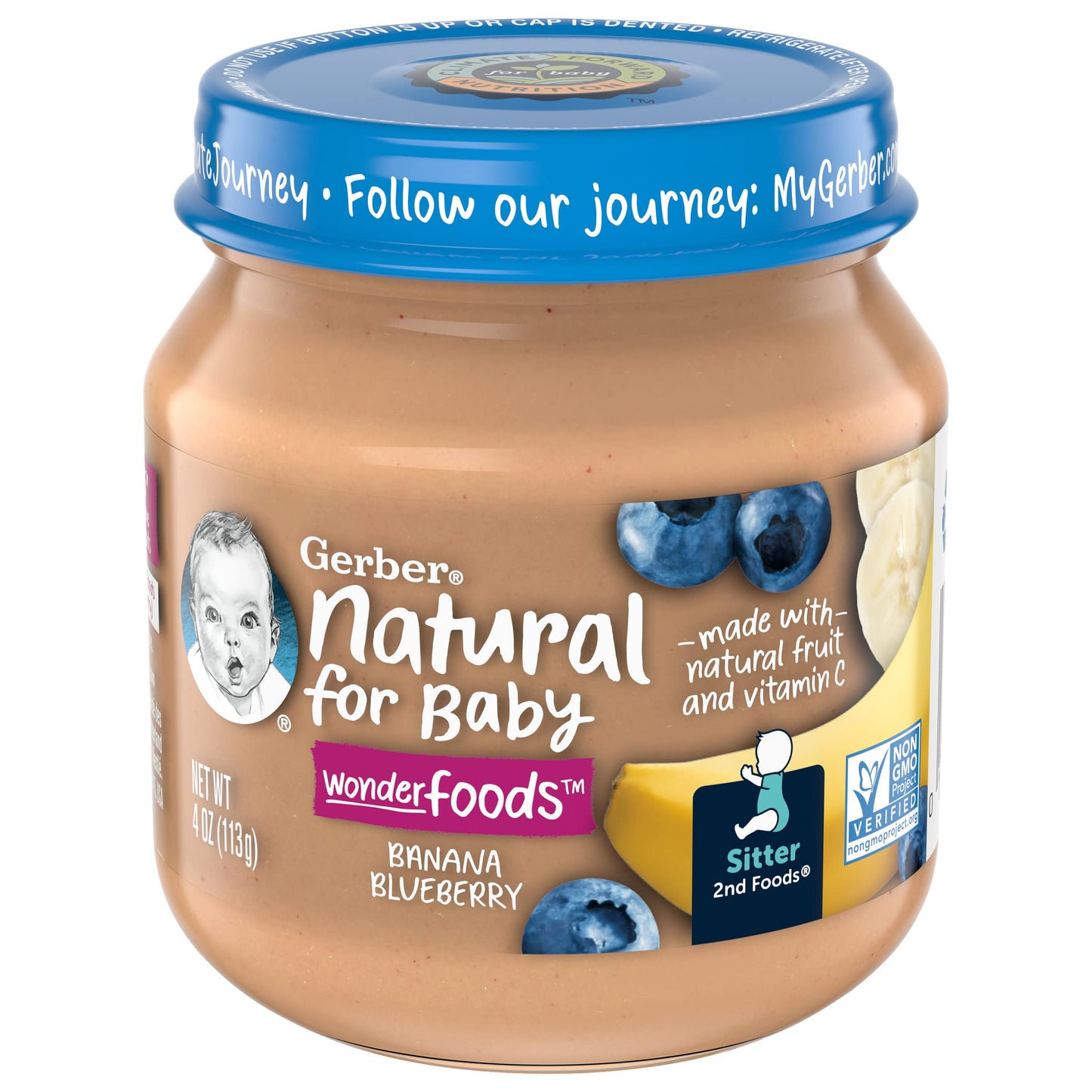 Gerber Stage 2 Baby Food, Organic Apple Spinach with Kale Jar, Fruit & Veggie Puree, Vitamin C, Non-GMO, Baby Food Puree Jars Glass