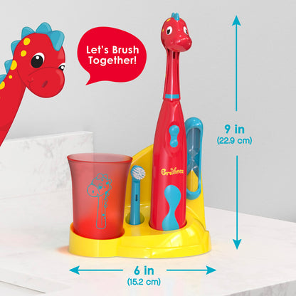 Brusheez Kids’ Electric Toothbrush Set - Safe & Effective for Ages 3+ - Parent Tested & Approved with Gentle Bristles, 2 Brush Heads, Rinse Cup, 2-Minute Timer, & Storage Base (Sparkle The Unicorn)
