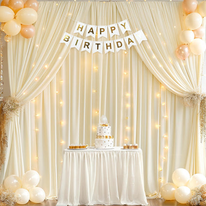 10x10ft Pink Backdrop Curtain with Lights String for Parties Wedding Wrinkle Free Soft Curtains Photo Backdrop Drapes for Girls Birthday Baby Shower Background Decorations 5x10ft, 2 Panels
