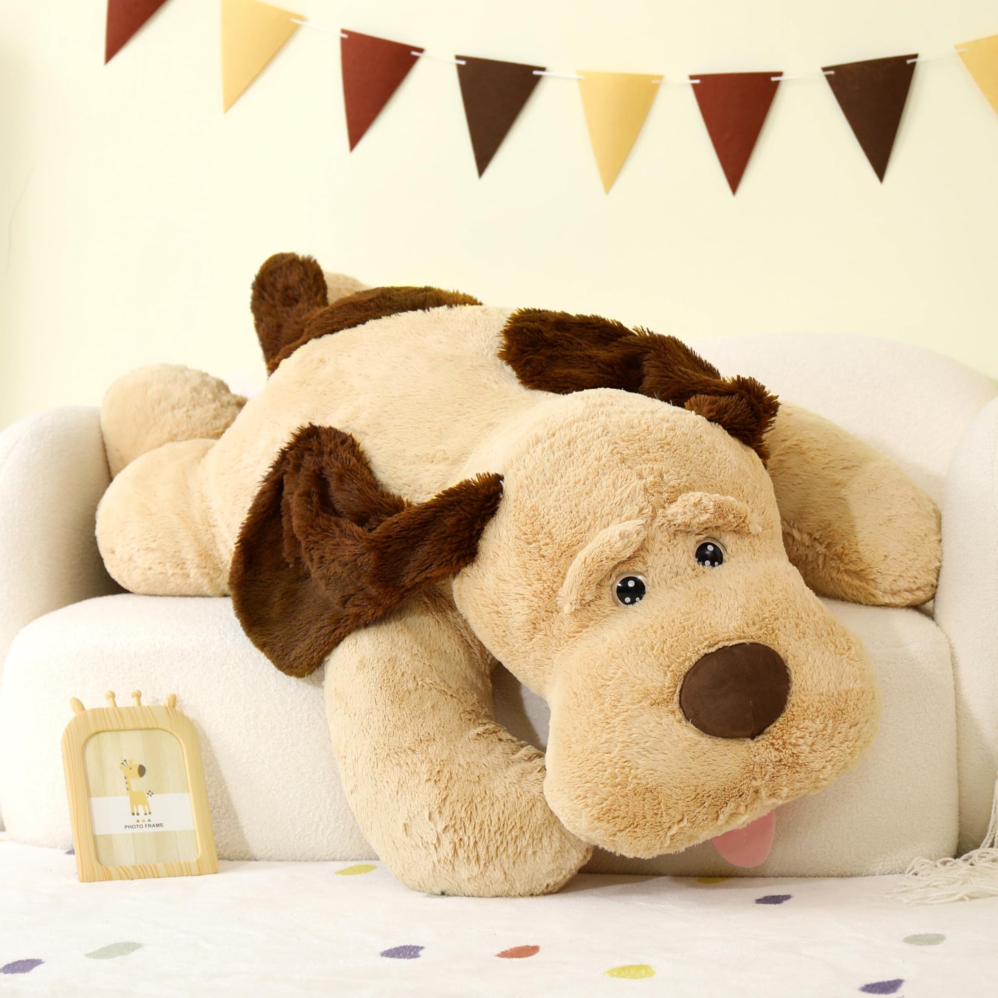 MaoGoLan 52“ Giant Stuffed Puppy Dog Animal,Ultra Soft Large Plush Soft Plush Dog Body Pillow Toy for Girls,Kids,Puppy Lover