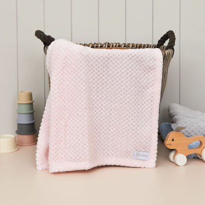 Baby Blue Bunny Security Blanket & Keepsake Box - Soft Fleece, Booties & Gift Basket - Unique Newborn Present