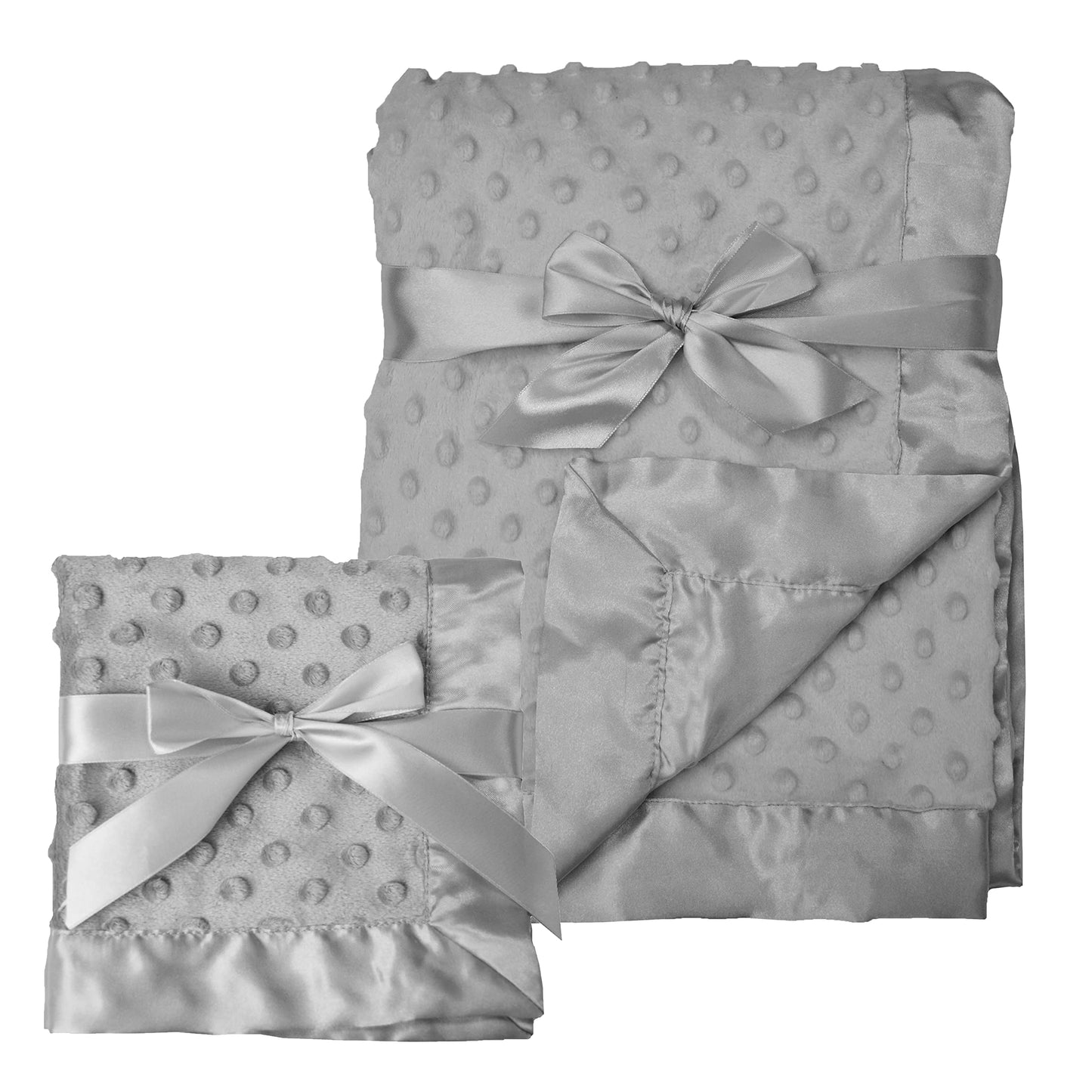 American Baby Company Heavenly Soft Chenille Security Blanket, 2-Layer Design with Minky Dot & Silky Satin, Pink, 14" x 14" for Boys and Girls