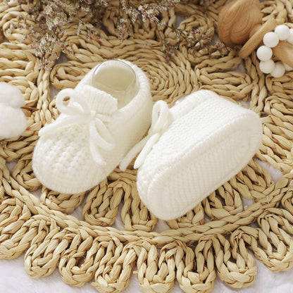 DovFanny Baby Booties Newborn Baby First Shoes Cozy Warm Knit Soft Booties for Toddler Infant Boy Girl